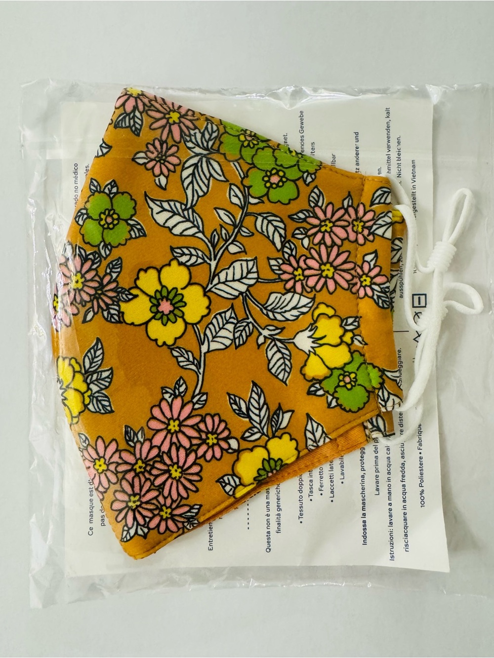 New Tory Burch Floral Face Mask with Adjustable Ear Loops